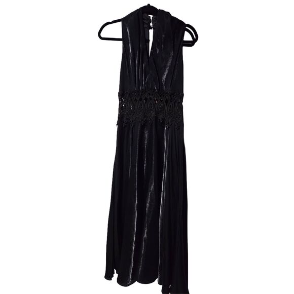 Susan Roselli For Vijack Metallic Black Formal Lace Dress Women Size 12 Vintage - Picture 2 of 12